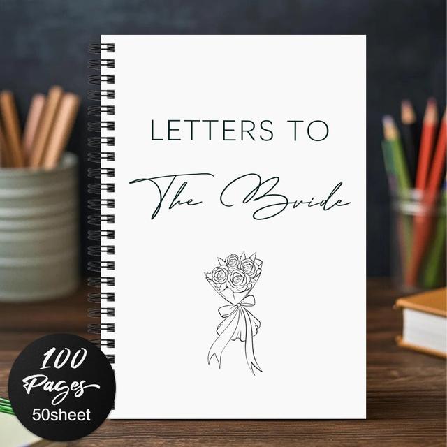 TEMU 1pc Bride Gifts Spiral For Notebook, Journal For Bridal Shower Gifts, Wedding Writing Journal, For Notebook For Letters To The Bride, For Note Taking, Bridal Shower For Brides, For Notepads,