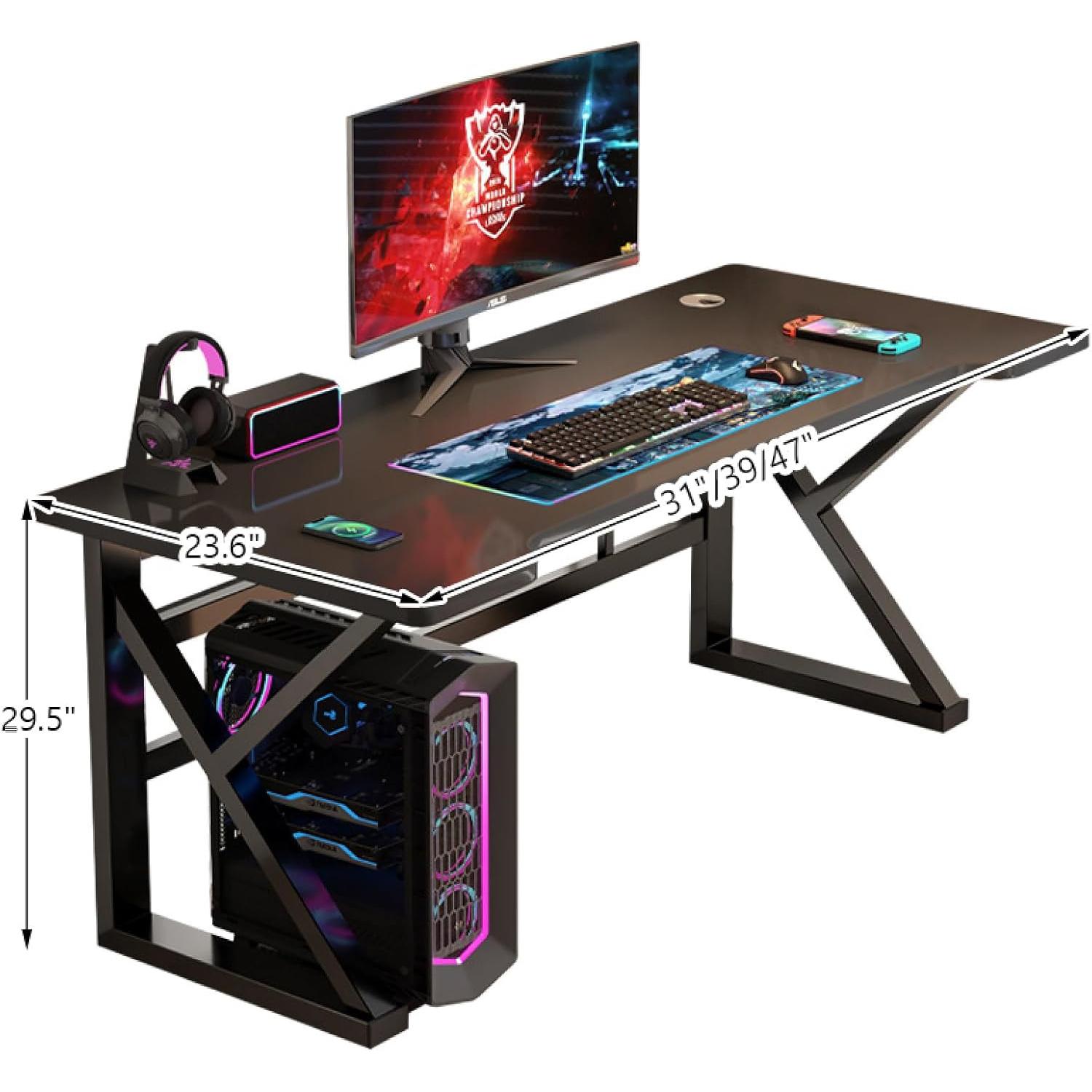 TEMU Small Home Computer Desk Bedroom Small Apartment Desktop Desk Thickened Technology Sense Movable Gaming Desk
