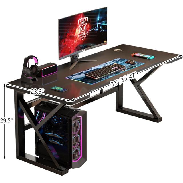 TEMU Small Home Computer Desk Bedroom Small Apartment Desktop Desk Thickened Technology Sense Movable Gaming Desk