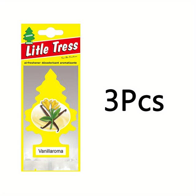 TEMU 3/5/24pcs Litle Tree-shaped Car Air Freshener With Vanilla Scent - Long-lasting Odor Eliminator, Fragrance Diffuser, Hanging Ornament Suitable For Car Interior, Paper Refills (no /)