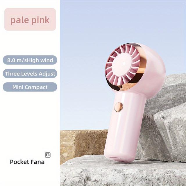 TEMU Handheld Fan, Compact And Stylish Design, Three-speed Settings, Powerful Portable Mini Fan, Ideal For , Pocket-sized Mini Fan