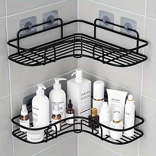 TEMU 1pc Estante de Esquina para Ducha sin Taladro, en la Pared para Champú, y Cosméticos, Accesorios de Baño