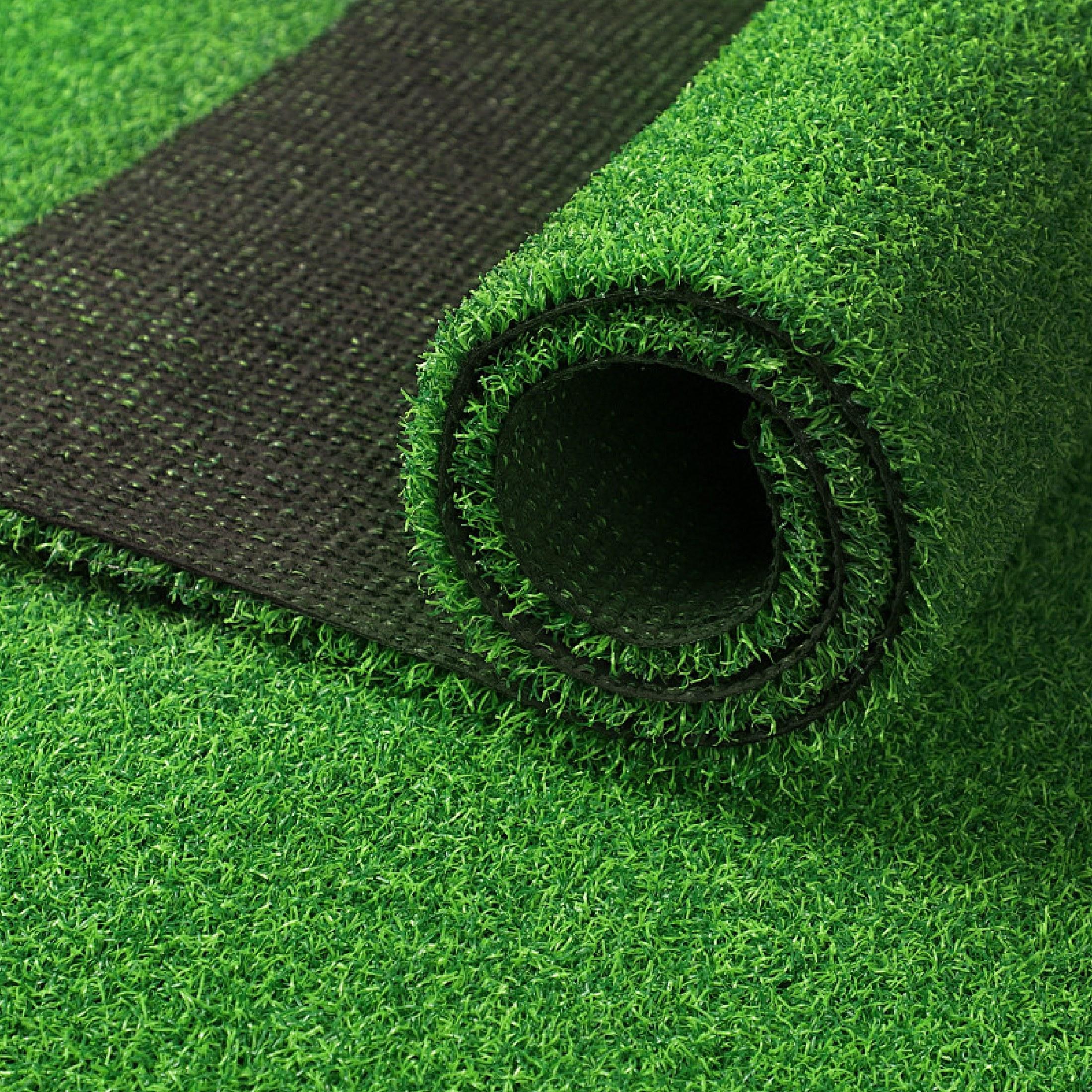 TEMU Green Artificial Grass Mat 1m By 5m For Garden, Backyard, Balcony, Pet-friendly Faux Turf With Drainage, Indoor Outdoor Synthetic Lawn Carpet