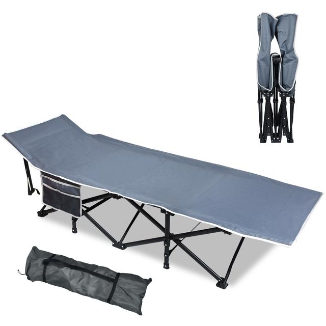 TEMU Klappbares Campingbett 190x62x38cm, Tragbares Gästebett mit Tragetasche, Bis zu 250kg belastbar, Ideal für Camping, Reisen Zuhause