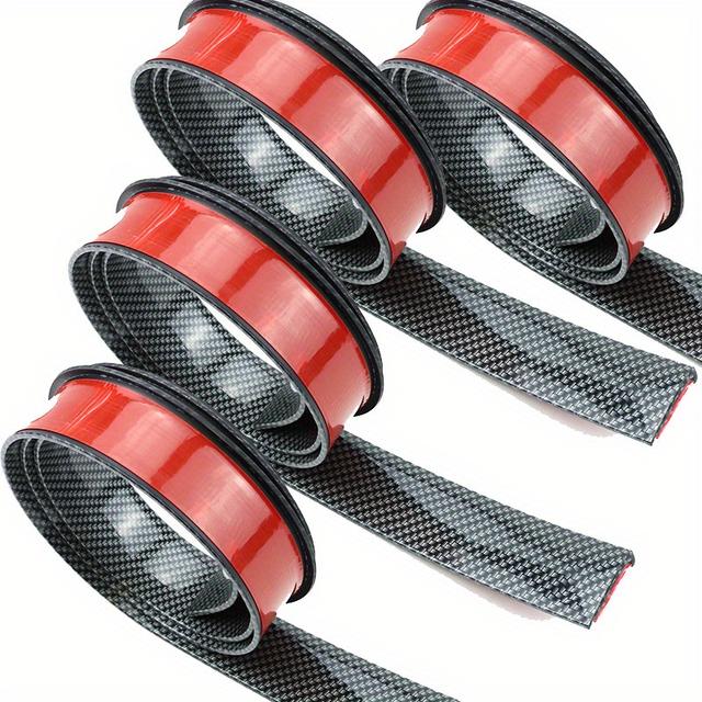 TEMU 4pcs Universal Car Modification Carbon Fiber Decorative Rubber Wheel Arch Protector - Suitable For All Cars