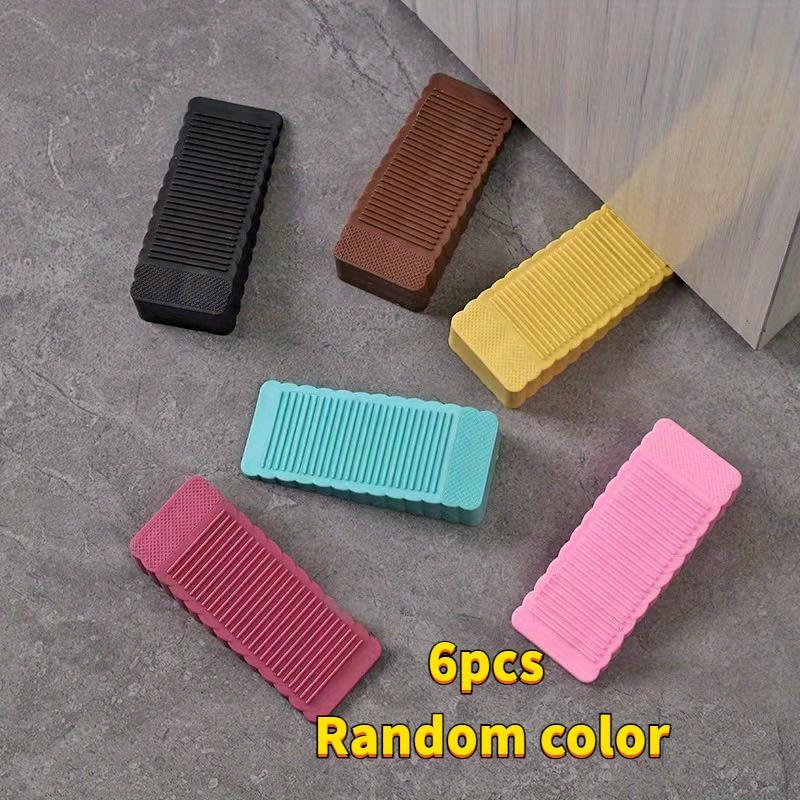 TEMU 6pcs Silicone Anti-collision Door Stop Set, Non-slip, Windproof, To Drill Holes, Strong Rubber Door Stop, - Family Safety And Door Protection Set - Random Color