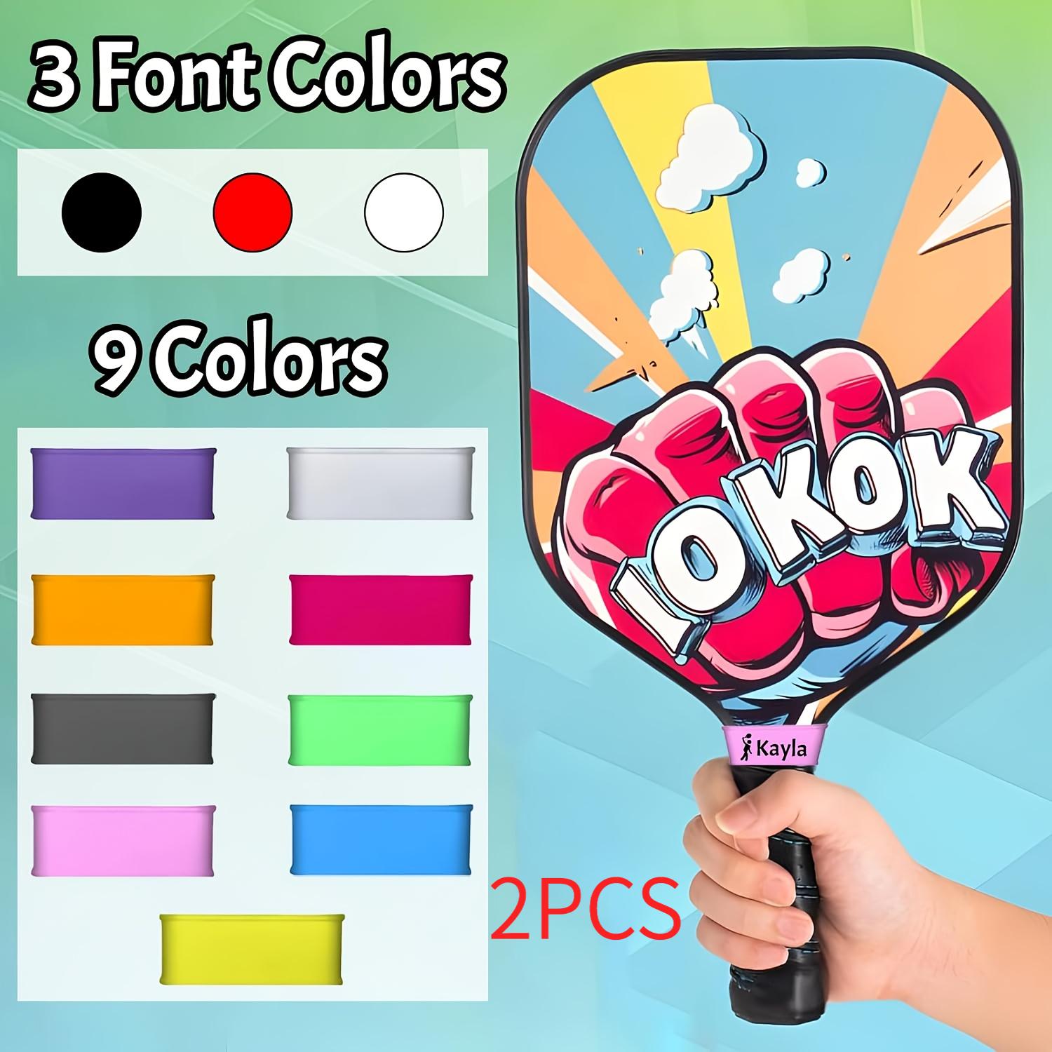 TEMU 2 Custom Pickleball Racket Name Straps, Silicone Material, Suitable For Pickleball Racket Grips, Tennis Racket Additions, Diy Gift For Pickleball Enthusiasts