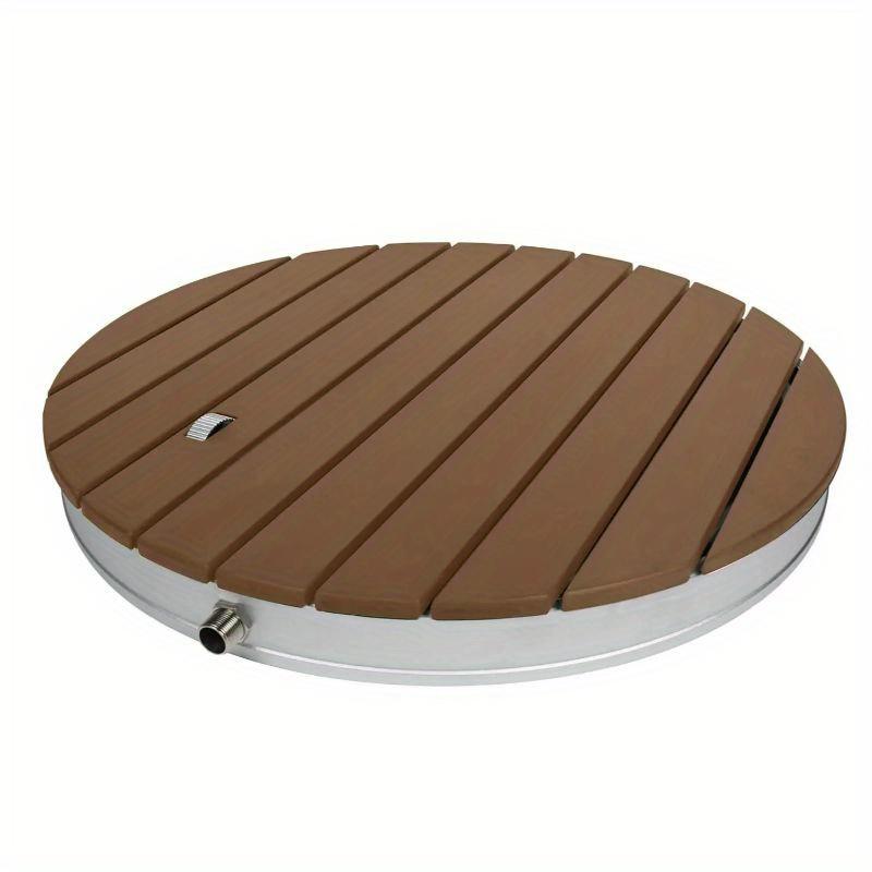 TEMU Shower Panel Wpc Garden Shower Camping Shower With Non-slip Base Outdoor Shower Wooden Look Suitable For Standard Hose