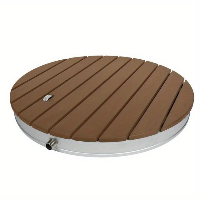 TEMU Shower Panel Wpc Garden Shower Camping Shower With Non-slip Base Outdoor Shower Wooden Look Suitable For Standard Hose