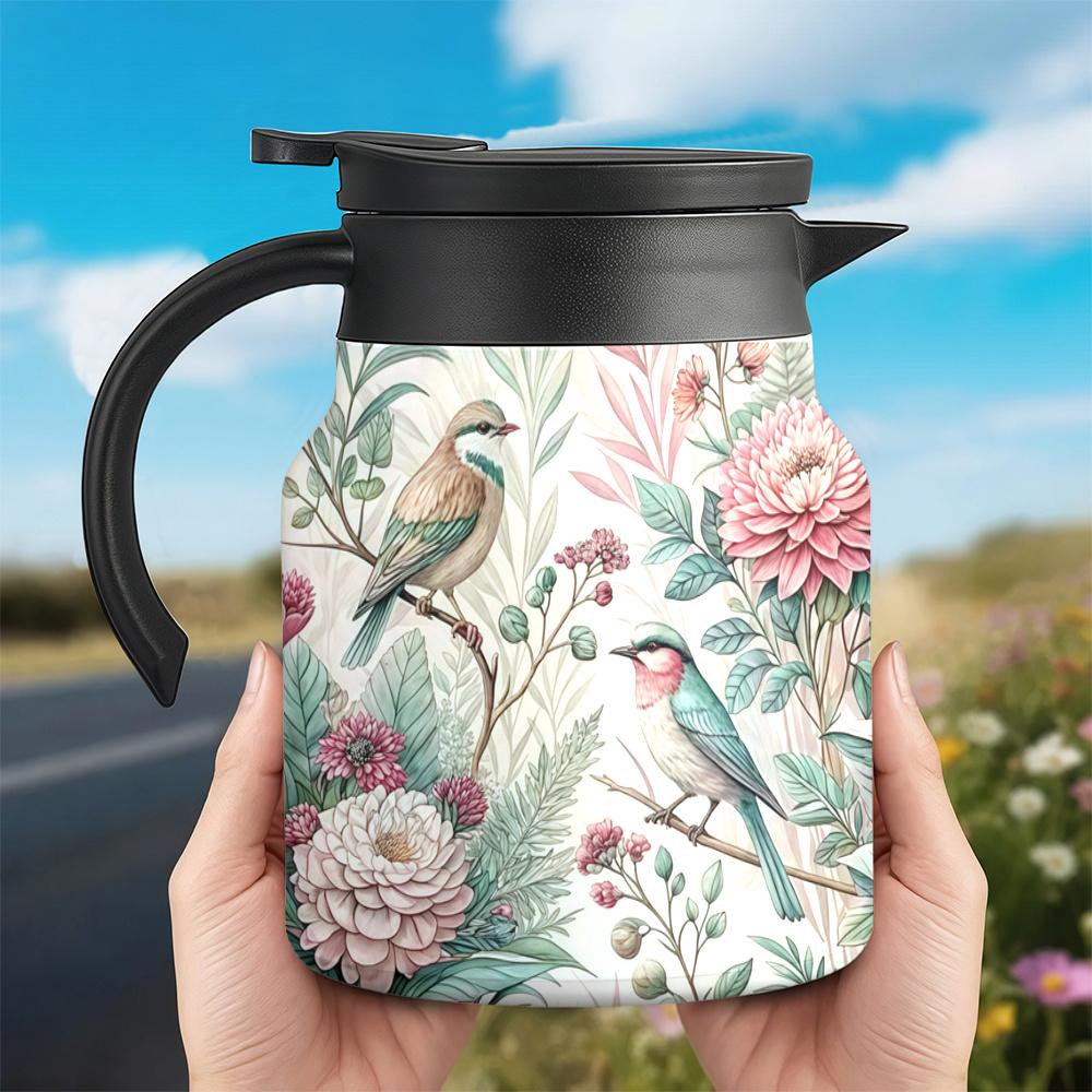 TEMU 1pc 34oz Thermal Stainless Steel Tea & Coffee Pot With Detachable Lid And Infuser Basket – Lightweight, Stylish & Perfect Gift For Beverage Enthusiasts!