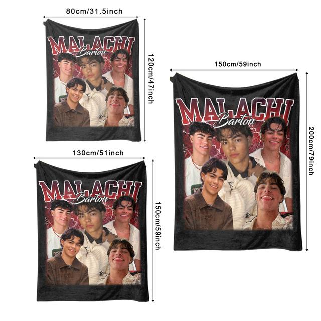 TEMU 1pc Name/number Print Flannel Blanket - Soft Warm Bed & Sofa Throw, Fan-themed Gift With Signature-like Design, Ideal For Christmas, Birthdays, Travel (/s)