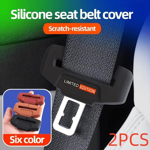 TEMU 2pcs Edition Car Seat Belt Protector- Scratch-resistant And Wear-resistant, Suitable For Most Car Models(trucks, Suvs)
