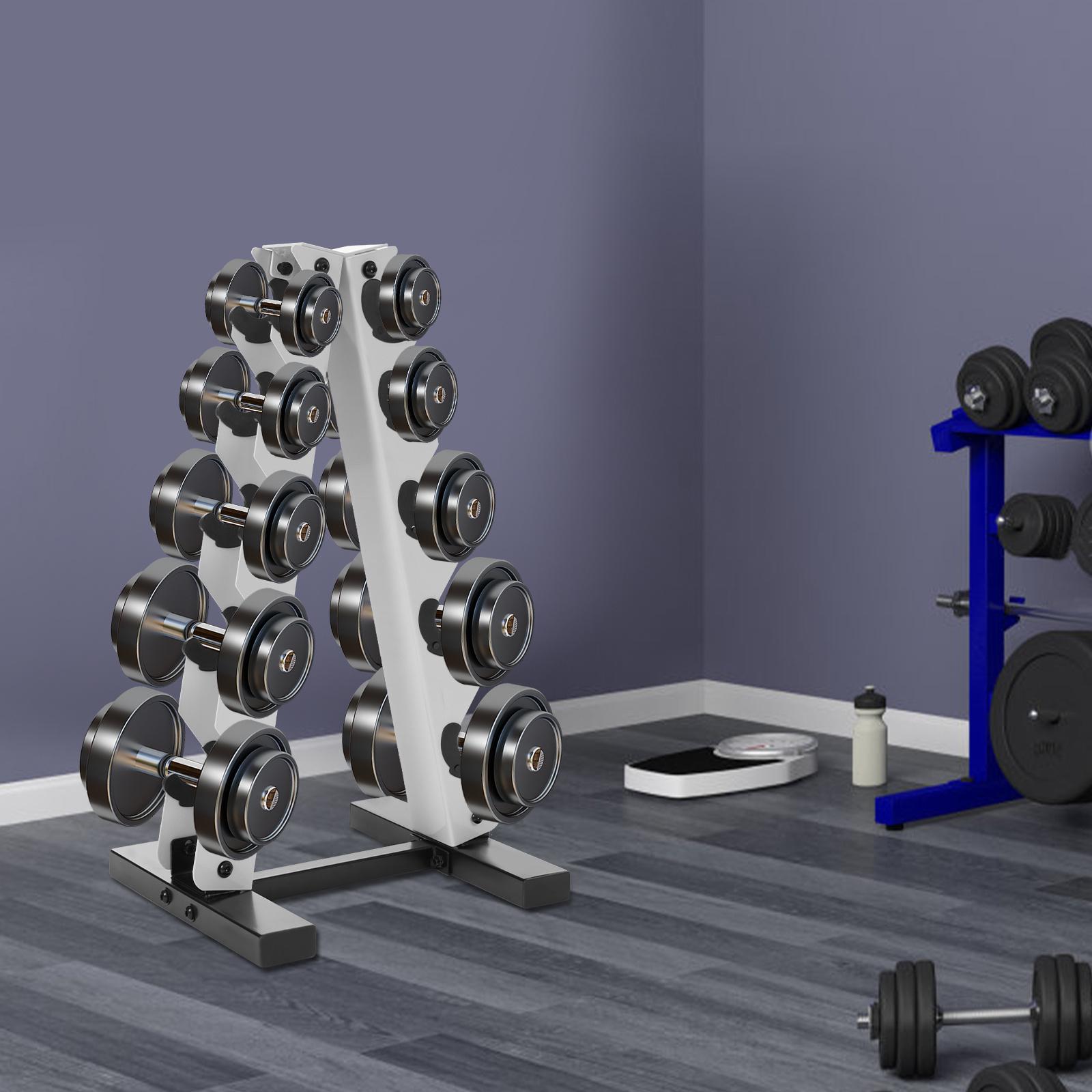 TEMU Five-story A-shaped Dumbbell Rack-white.our Dumbbell Holder Is Ideal For You. Its Sturdy Structure And Five-tier Can Store Different Sizes Of Dumbbells Well, But Play A Decorative Role