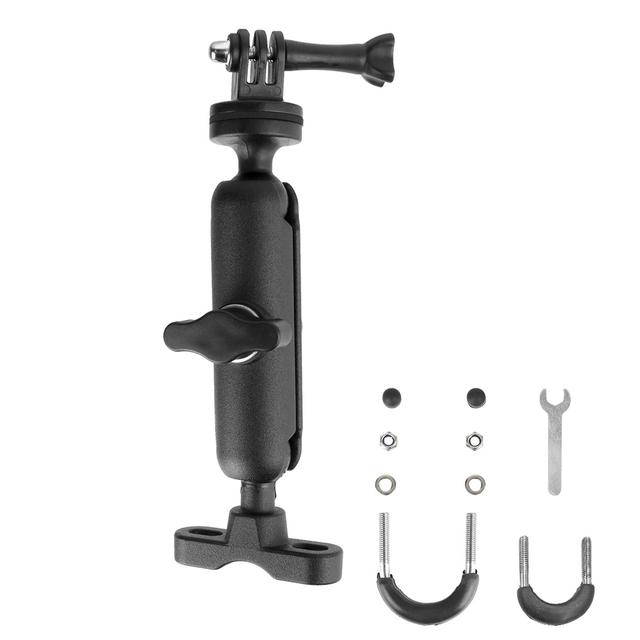 TEMU 360° Rotatable Motorcycle & Bicycle Camera Mount - Aluminum Alloy Handlebar Holder With Clamp For And Sports Cameras