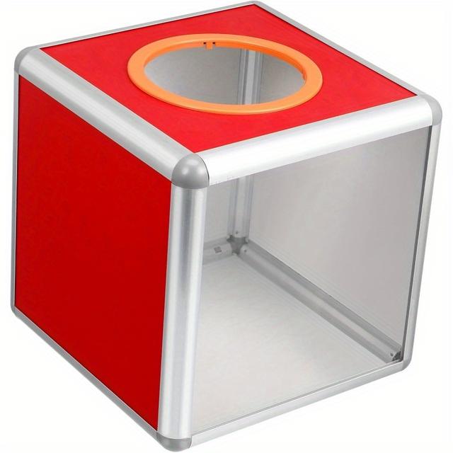 TEMU صندوق الاقتراع بكرات اليانصيب - مواد عالية الجودة وحرفية دقيقة مناسبة للأنشطة بمقاس 19.5x19.5x19.5 سم