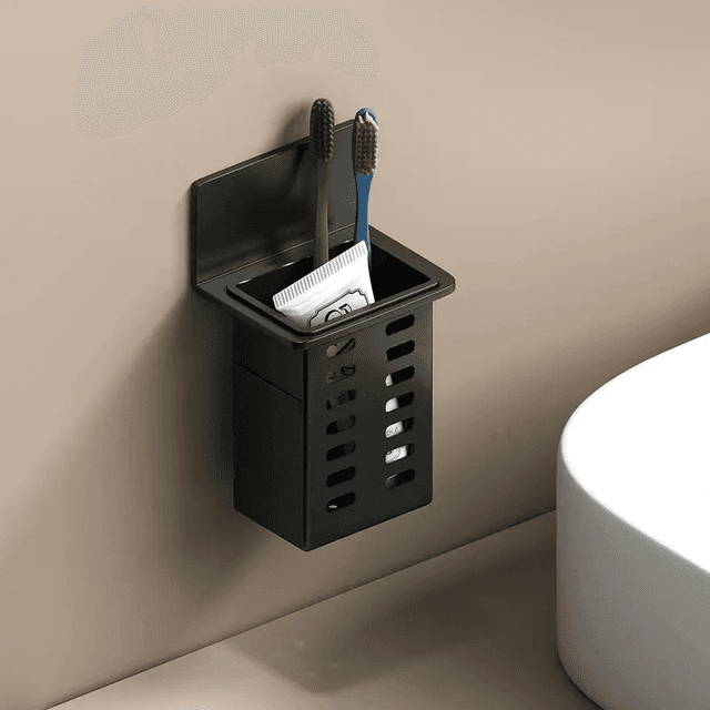 TEMU 3pcs Wall-mounted Toothpaste Drain And Toothbrush Storage Rack, Suitable For Bathroom Supplies, Room And Living Room Multi-functional Storage Without Trace Installation