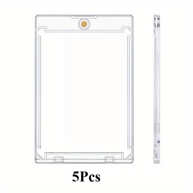 TEMU 1 Magnetic Card Holder, 35pt Card Holder, U-v Protectors Hard Plastic For Trading Cards, Magnet Case, Sports, Football, Baseball Cards Holder