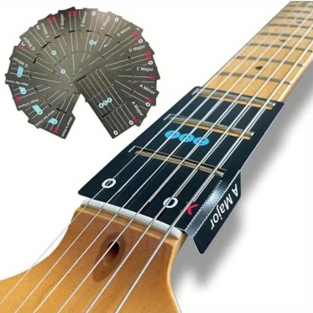 TEMU Tragbare & Schnell-Lernbare Gitarren-Akkordkarten - mit Akkorddiagrammen für alle Gitarren (Akustik/) - Blatt für Anfänger & Fortgeschrittene - Lerne Songs schnell