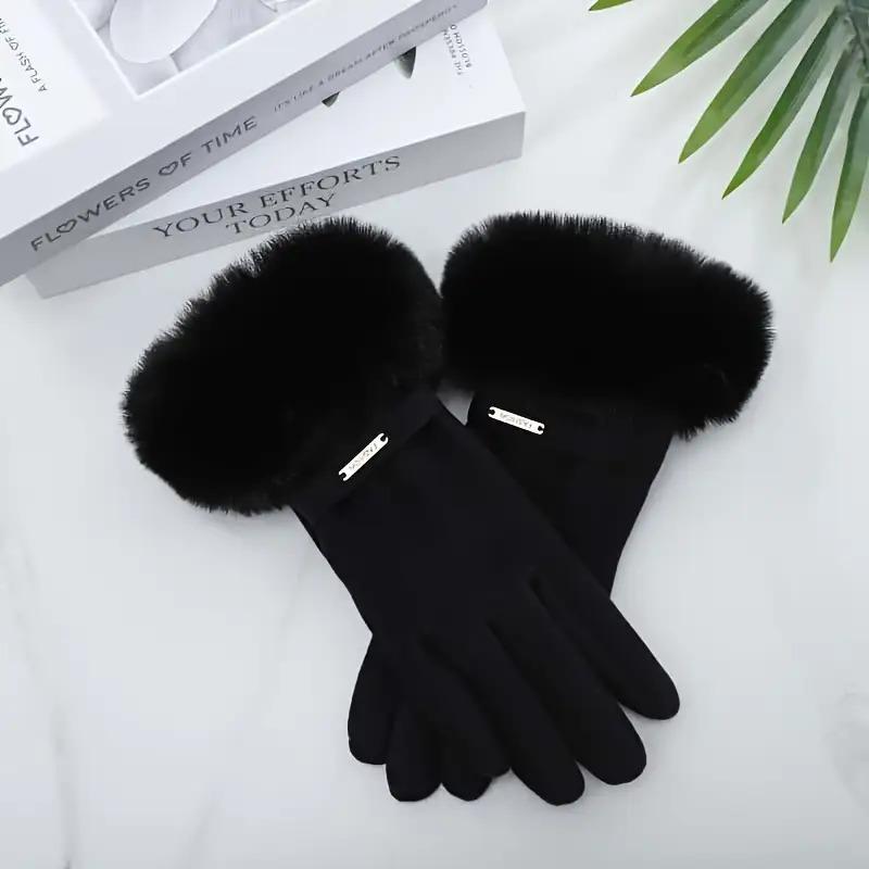 TEMU 【商品名】ウサギのぬいぐるみ レディース 暖かい タッチスクリーン グローブ