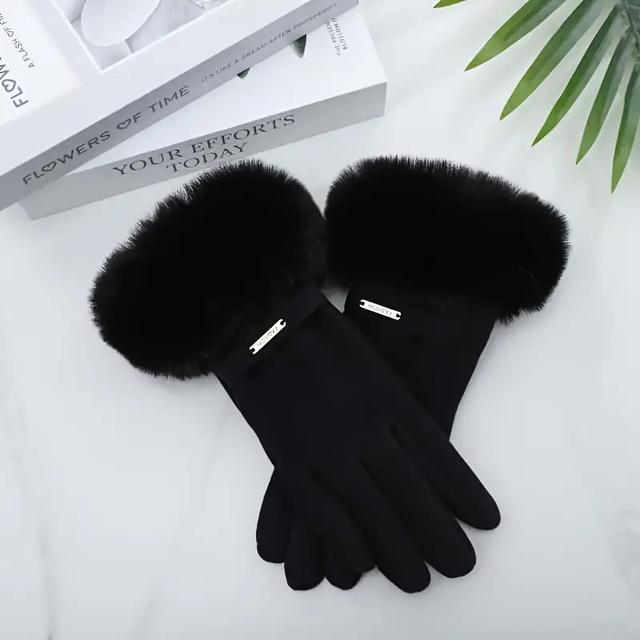 TEMU 【商品名】ウサギのぬいぐるみ レディース 暖かい タッチスクリーン グローブ
