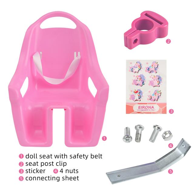 TEMU Bike Doll Seat For 12 Inch Girls Bicycle, Girl Kids Children Bike Accessories For Doll