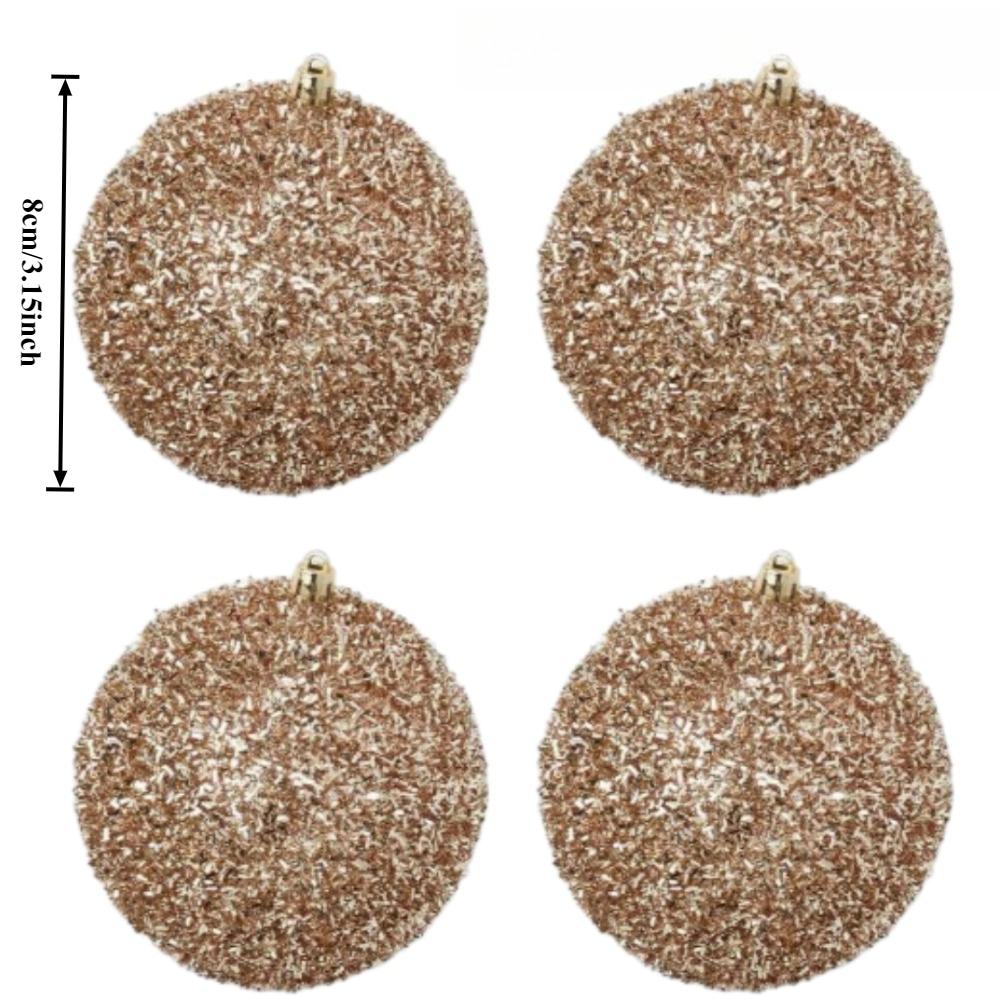 TEMU Set Of 9 Sparkling Champagne-colored Christmas Ornaments, Snowball Decorations For , Sequined Balls For Festive Occasions, Ideal For Adorning Wedding Parties And Winter-themed Trees, Perfect For