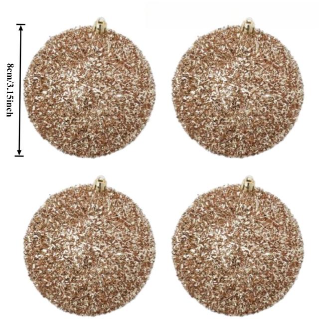 TEMU Set Of 9 Sparkling Champagne-colored Christmas Ornaments, Snowball Decorations For , Sequined Balls For Festive Occasions, Ideal For Adorning Wedding Parties And Winter-themed Trees, Perfect For