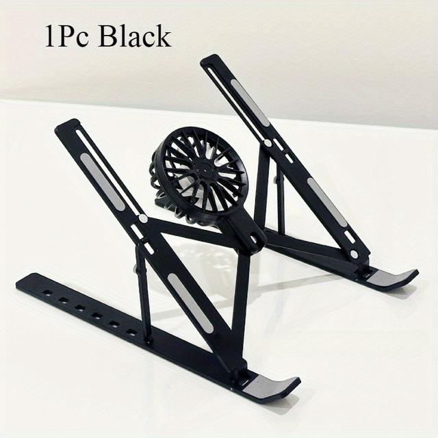 TEMU 1pc Laptop Stand, Foldable Aluminum Alloy Portable Adjustable Notebook Holder With Cooling Function