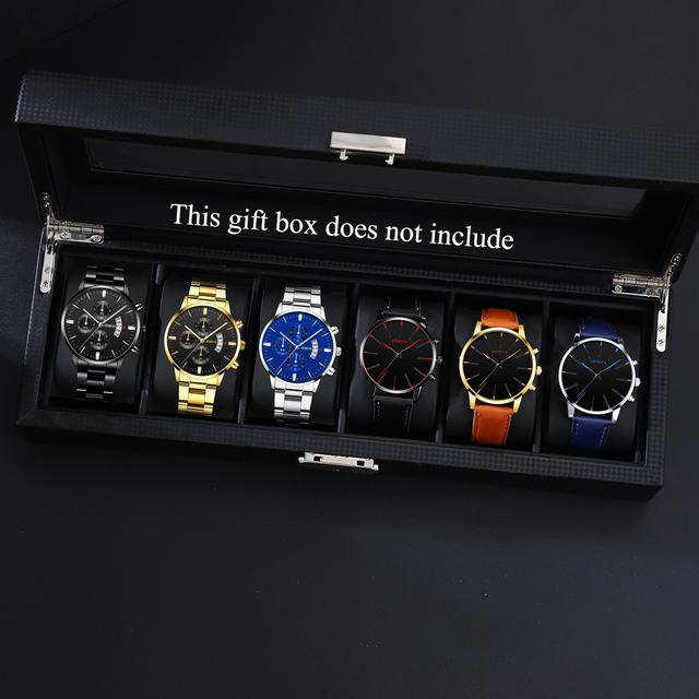 TEMU Set Of 6 Men's Watches, Quartz Business - Ideal For Daily Use, Work, Events, Weddings, And Gifts For Him