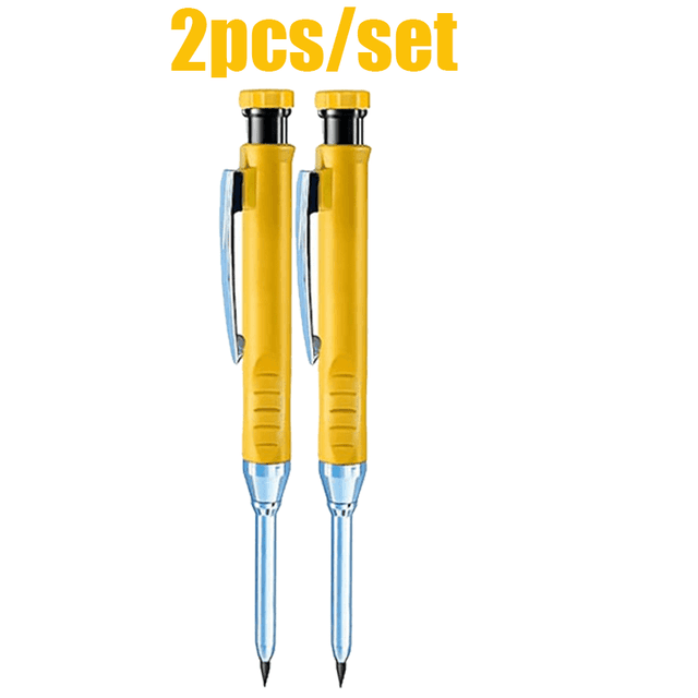 TEMU 2pcs/set 2.8mm Metal Long Head Iron Clip Woodworking Pencil/1 Of Pencil Leads Set, The Needs Of Marking Workers In Different , A Popular Woodworking Pen In The European Mar