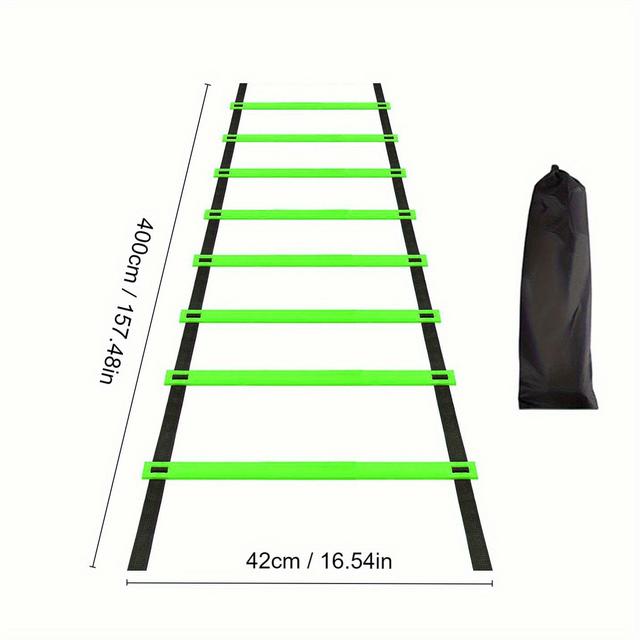 TEMU 1 ks Zelený agility žebřík s úložným prostorem, vybavení pro rychlostní trénink pro fotbal, soccer, fitness trénink nohou, tréninkový žebřík
