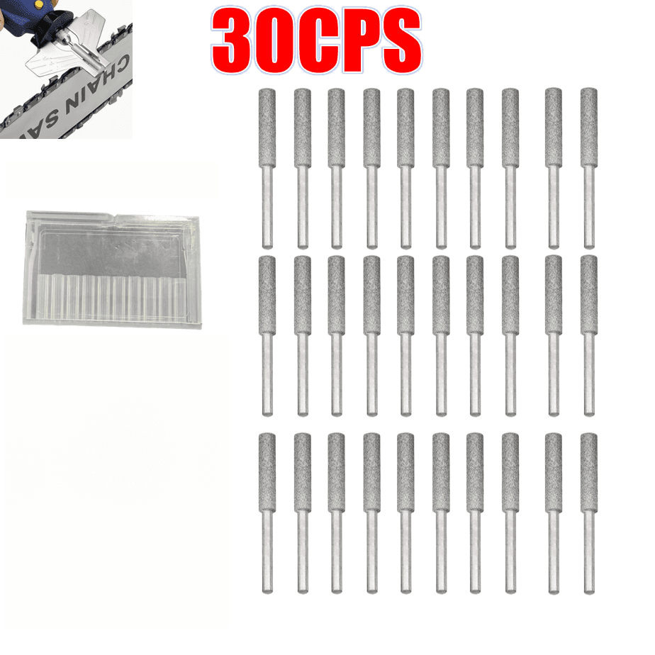 TEMU 30pcs Diamond Chainsaw Sharpener Set With Box| Grinding Bit & Rotary Burr File | For Chainsaw/jade/glass/metal/wood Sharpening | Non-rechargeable