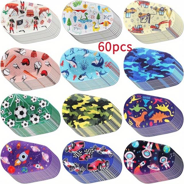 TEMU 24stk/60stk Selvklebende Øyelapper, 12 Stiler av Søte Øyelapper, Øyebandasje