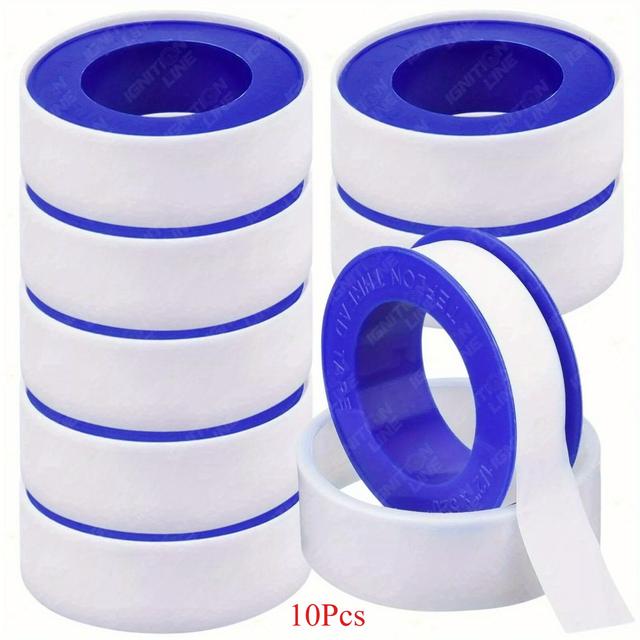 TEMU 10 unidades de cinta de sellado roscada de Teflon PTFE, adhesiva, para , estanque, 10M X 12Mm