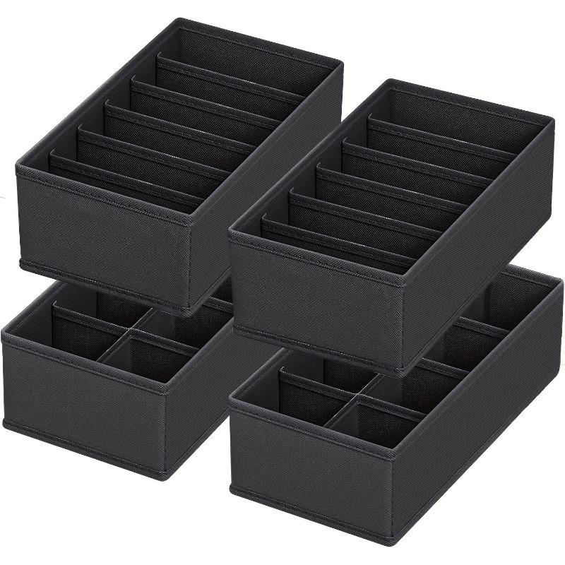 TEMU 4er-Set Schubladen-Aufbewahrungsbox für Socken Unterwäsche, faltbare Aufbewahrungsbox für Schrank Kleiderschrank, kann Kleidung, Socken, Unterwäsche, Krawatten, Gürtel aufbewahren, Schlafzimmer