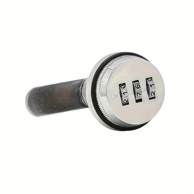 TEMU 1pc Silvery Alloy 3-digit Combination Lock- Mechanical Lock, Suitable For Cabinets, File Drawers, Storage Boxes, Mailboxes, Easy To Assemble, Suitable For Home And Office Use.