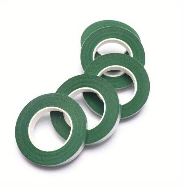 TEMU 5 Rolls Of Self-adhesive Floral Stem Tape For Wrapping Artificial Flower , Ideal For Flower Arrangements