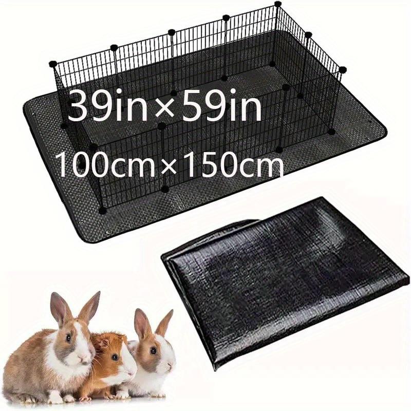 TEMU Waschbare Wiederverwendbare Kaninchenstreu Matte – 59"X39" Schwarze, Robuste Käfigauskleidung für Kaninchen, Meerschweinchen, Frettchen – Strapazierfähige Haustierstreu und Käfigabdeckung