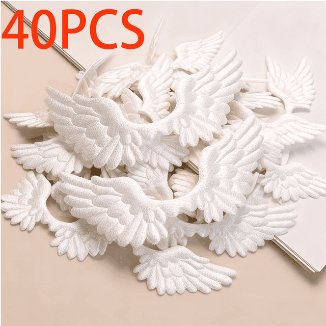 TEMU A Pack Of 40 Wing Fabric Patches - 7 Cm Colorful And Craft Decorations, Suitable For Cake Decoration, Clothing And Additions, Wing Embellishments, The For Christmas