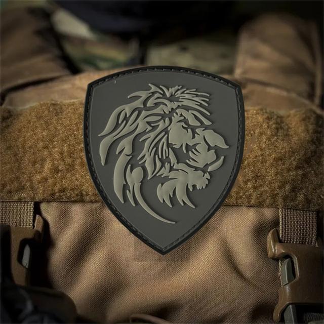 TEMU Tactical Lion Patch Compatible With Military Backpacks, Vests & Gear - Hook And Loop With Lion Emblem, Pvc Sticker For , ()