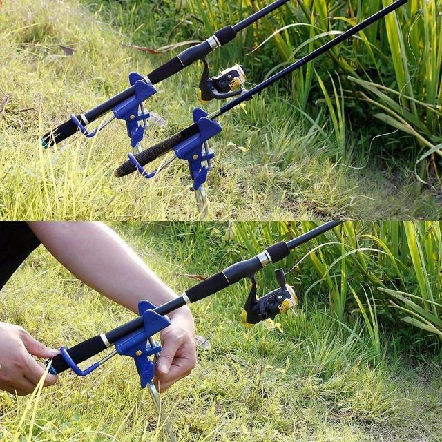 TEMU Durable Iron 360-degree Adjustable Fishing Rod Holder - Insertion Design For Beach & , Ergonomic Grip, Secure Rod Storage, 's Birthday Gift, Fishing Rod Holder For Boat, Sturdy Construction