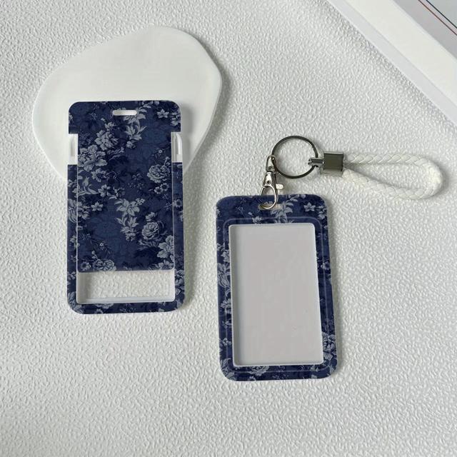 TEMU 2d Plastic Id Card Holder Featuring An Indigo , Complete With A Lanyard, Ideal For Medical Professionals, Students, And As A Bus Card Case Or Protector. A Great Halloween Present For