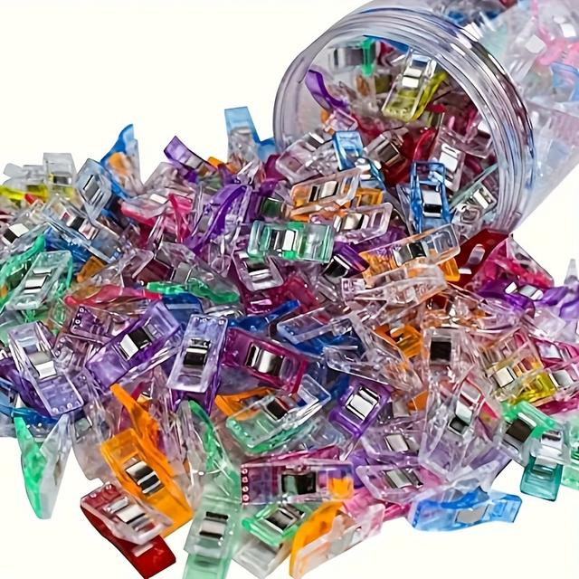 TEMU 20- Piece Set Of Stainless Steel Clips. In Multiple Colors, For Quilting, Bookbinding, And Projects.