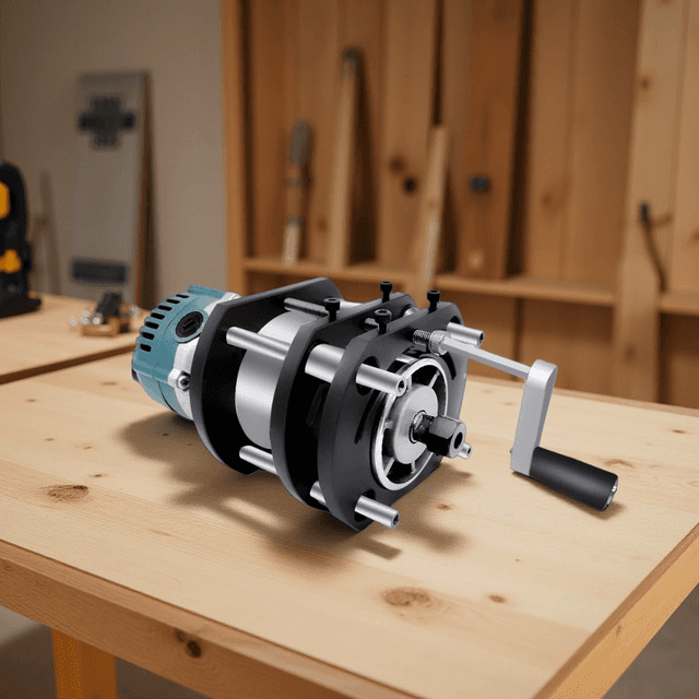 TEMU Router Lift Kit For 65mm Motors, Aluminum Fast Lifting Base With 4-jaw Clamping For Woodworking Router Tables