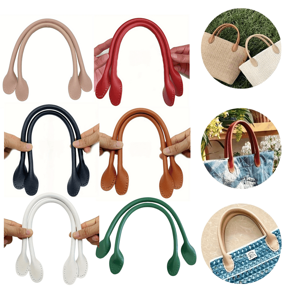 TEMU 12pcs About 16.54inch Length, Pu Leather Strap, Core Stitching With Oil Edge, Diy Bag Purse Handle Sewn Versatile Fashion Essential Replacement Accessories