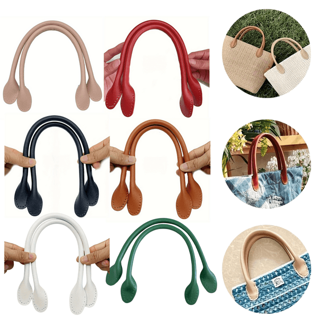 TEMU 12 Stück ca. 16,54 Zoll Länge, PU-Lederriemen, Kernstichung mit Ölkante, DIY Taschengriff Handgenäht, Vielseitiges Mode-Ersatzzubehör