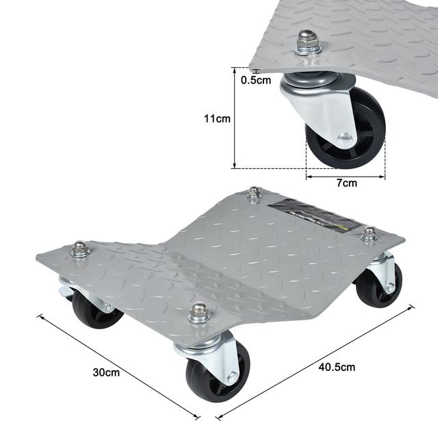 TEMU 4x Mobile Tire Platforms 500kg Per Piece Tire Change Maneuvering Aid Vehicle Jack Wheel Dolly 40. 5x30x7cm For Tractor Transport Cart