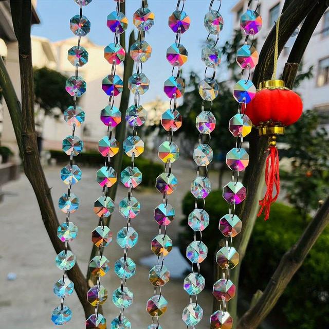 TEMU A Set Of 230 Luxurious Glass Crystal Bead Strings For Stage Decoration, Christmas Trees, Weddings, And Party Decor.