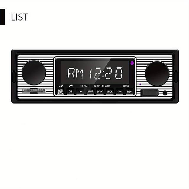 TEMU 1din In-dash Car Radio Wireless Audio Eq Music Stereo 12v Car Radio Mp3 Player Usb/ Sd/ Aux-in Hands Free Calling Digital Stereo, Without Battery