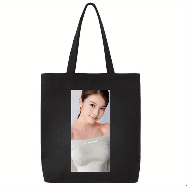 TEMU イマダミレイ ホワイトトートバッグ ブラックフレームント - カジュアルオープントップショルダーバッグ 手洗い可能 耐久性抜群 日常使いに最適